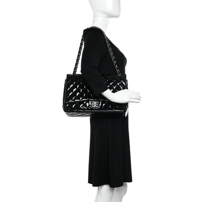Chanel Patent Quilted Maxi Double Flap Black 2 of 11