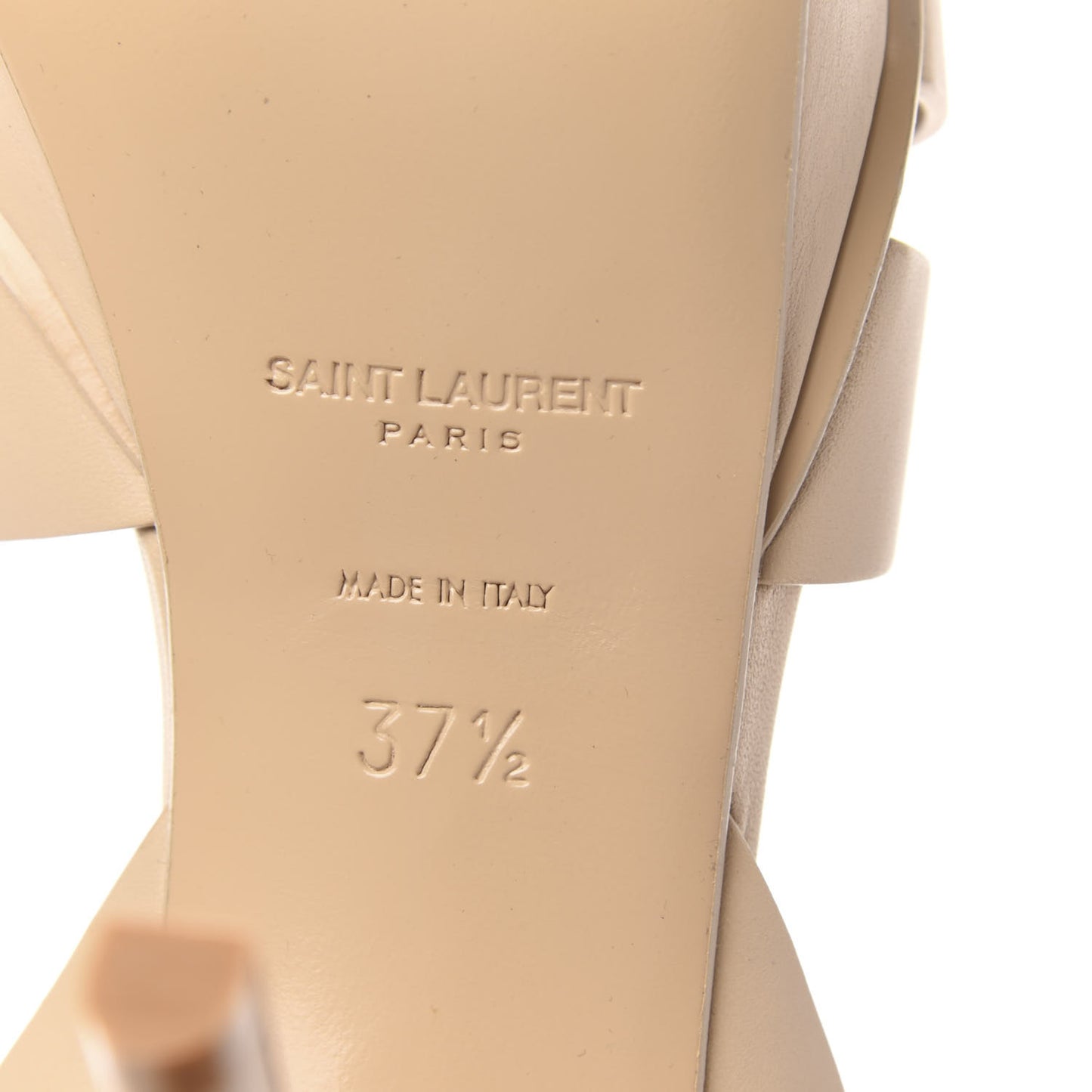 Calfskin Tribute 75 Platform Sandals 37.5 Nude Powder