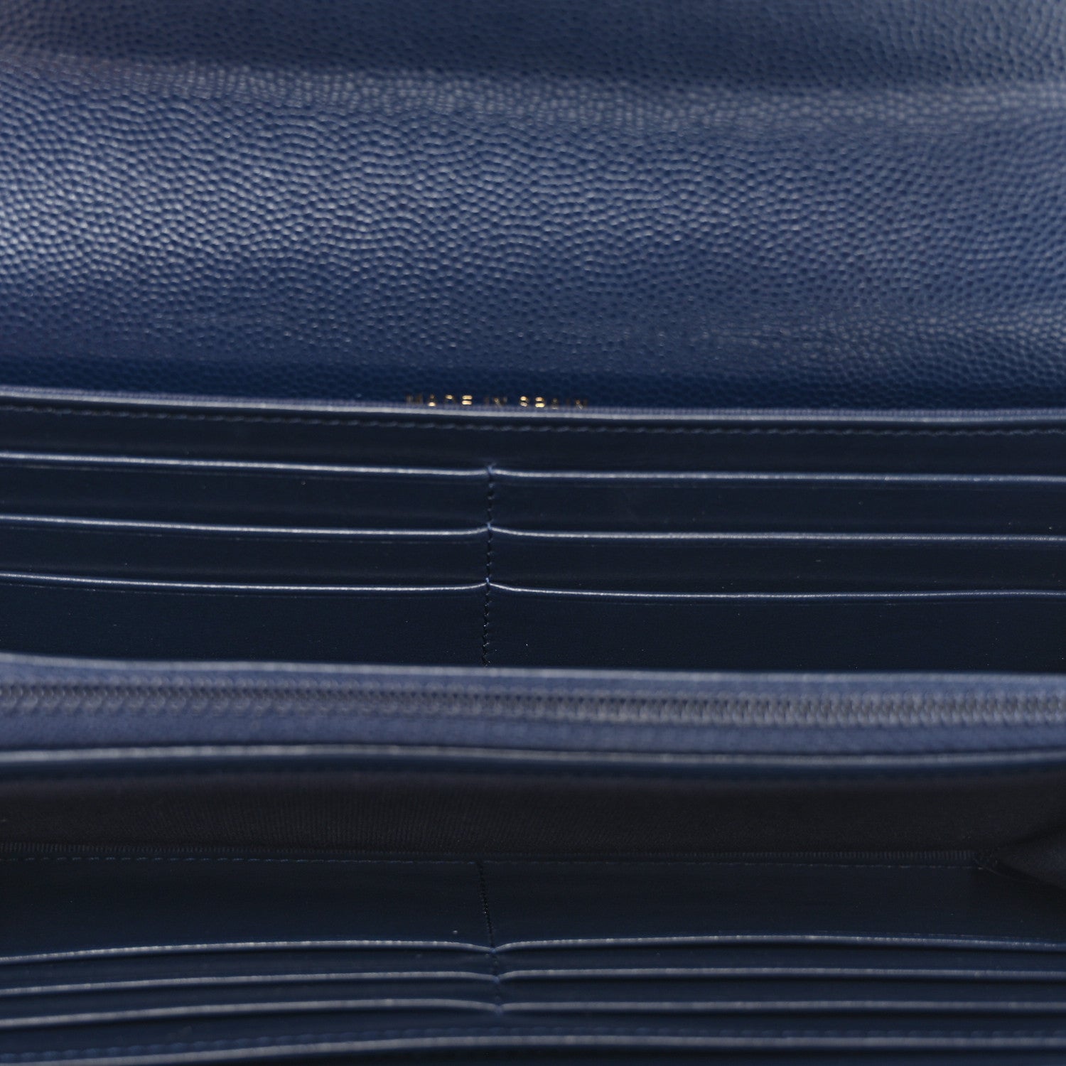 Chanel Caviar Quilted Crystal Long Flap Wallet Navy Blue 5 of 8