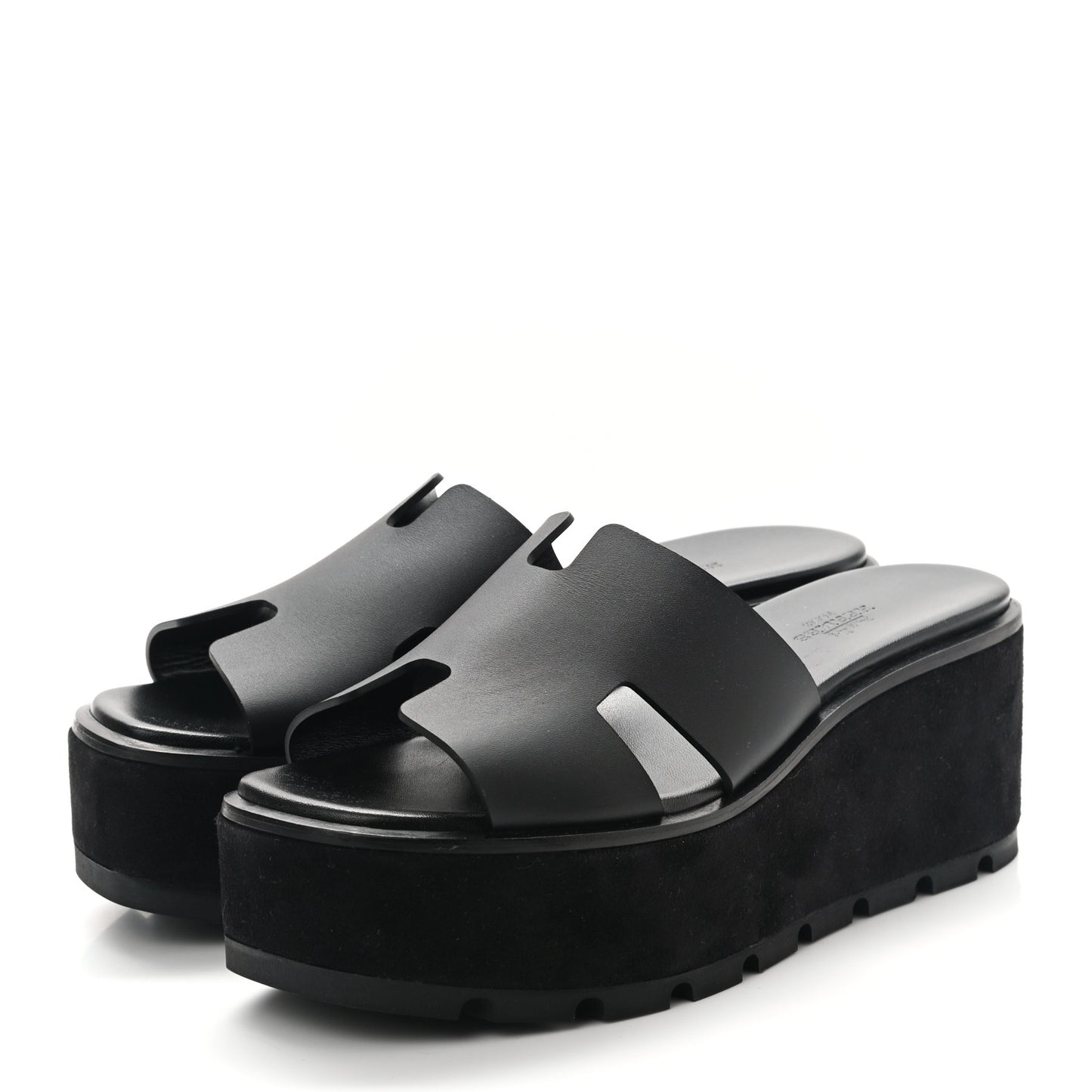 Calfskin Suede Eze 30 Sandals 37 Black