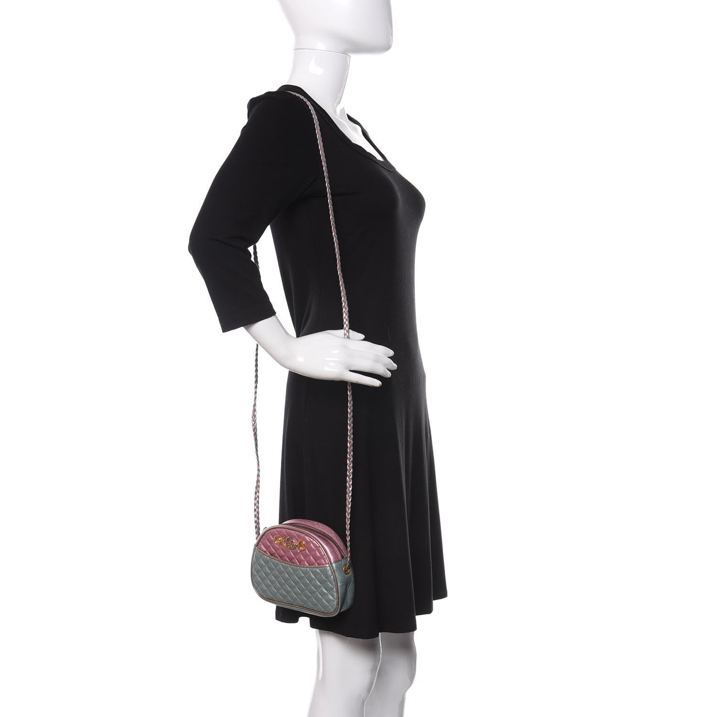 Laminated Nappa Trapuntata Mini Zumi Dome Shoulder Bag Rosa Lago Rame