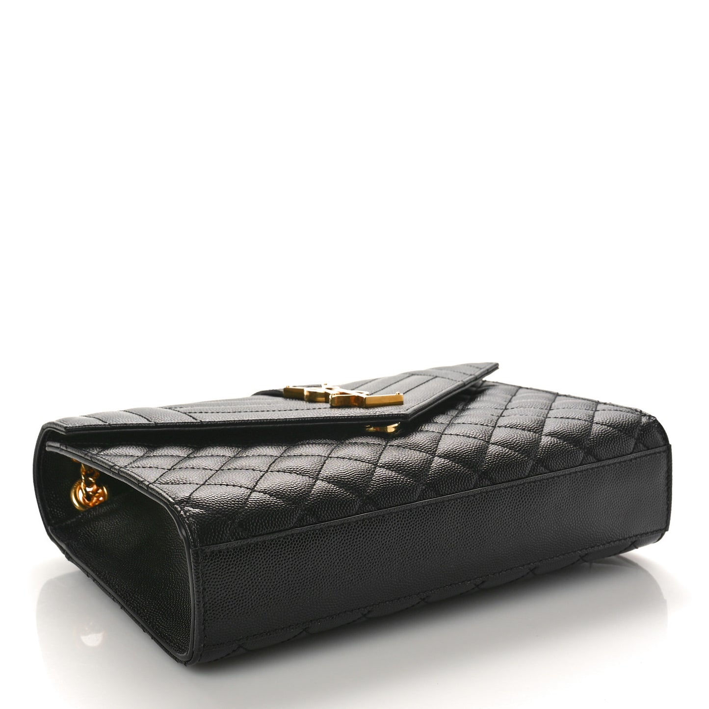 Grain De Poudre Textured Mixed Matelasse Triquilt Medium Monogram Satchel Black