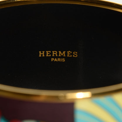Hermes Enamel Printed Flacons Extra Wide Bracelet 70 Raisin 3 of 5