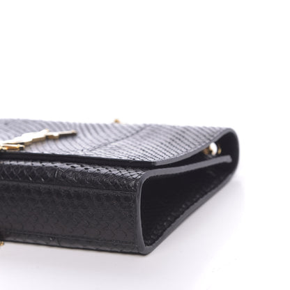 Saint Laurent Snakeskin Medium Classic Monogram Kate Tassel Satchel Black 9 of 10