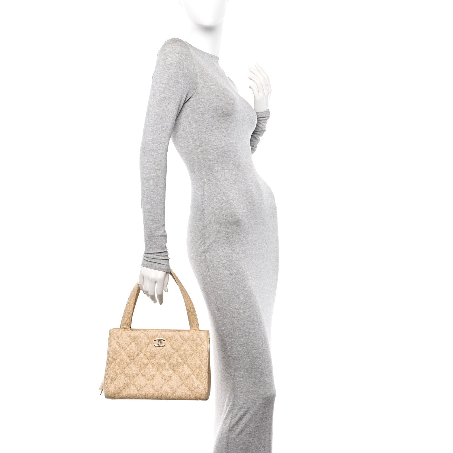 Chanel Caviar Quilted Tote Beige 2 of 15