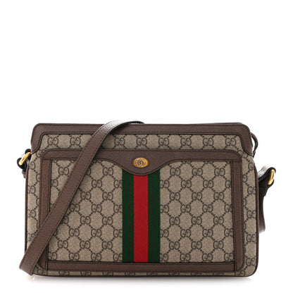 Gucci GG Supreme Monogram Web Medium Ophidia Shoulder Bag Beige New Acero 1 of 17