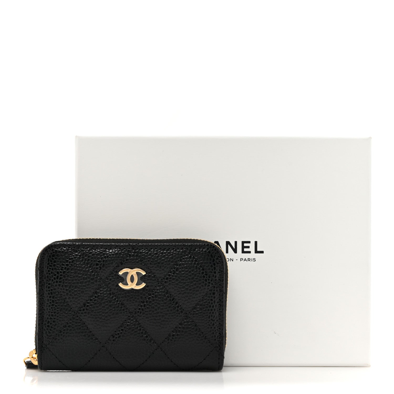 Chanel Caviar Quilted Zip Coin Purse Black 8 of 8