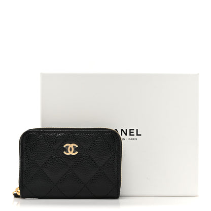Chanel Caviar Quilted Zip Coin Purse Black 8 of 8