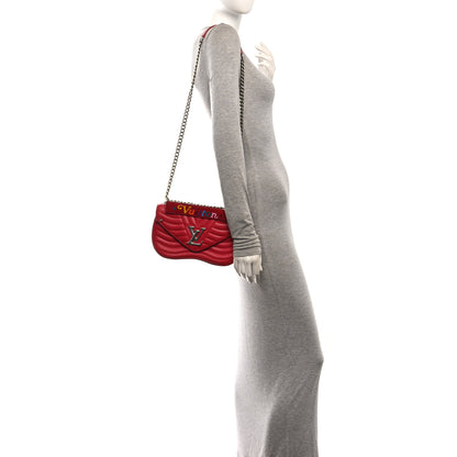 Louis Vuitton Calfskin New Wave Chain MM Ecarlate 2 of 10