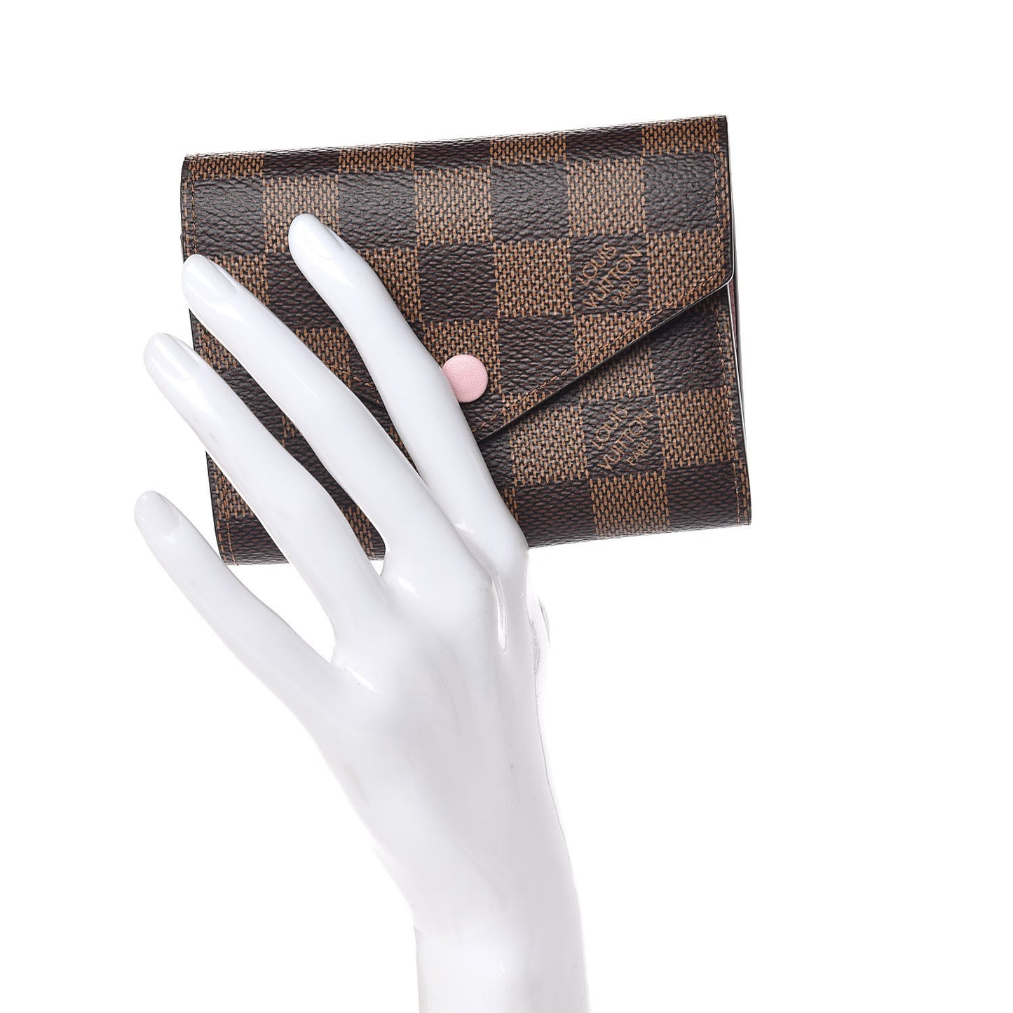 Damier Ebene Victorine Wallet Rose Ballerine