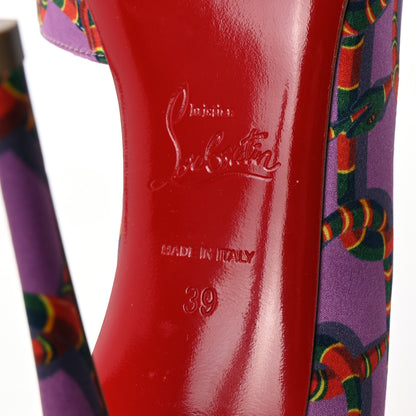 Christian Louboutin Satin Printed Iriza 100 Pumps 39 Gummy 7 of 8