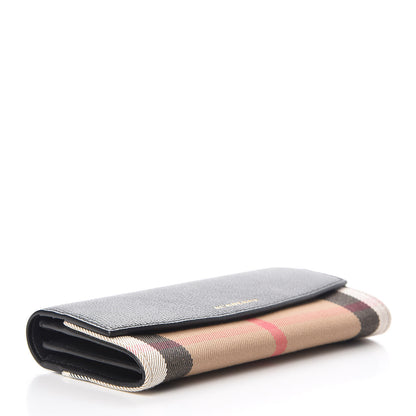 Burberry Calfskin House Check Porter Continental Wallet Black 4 of 8