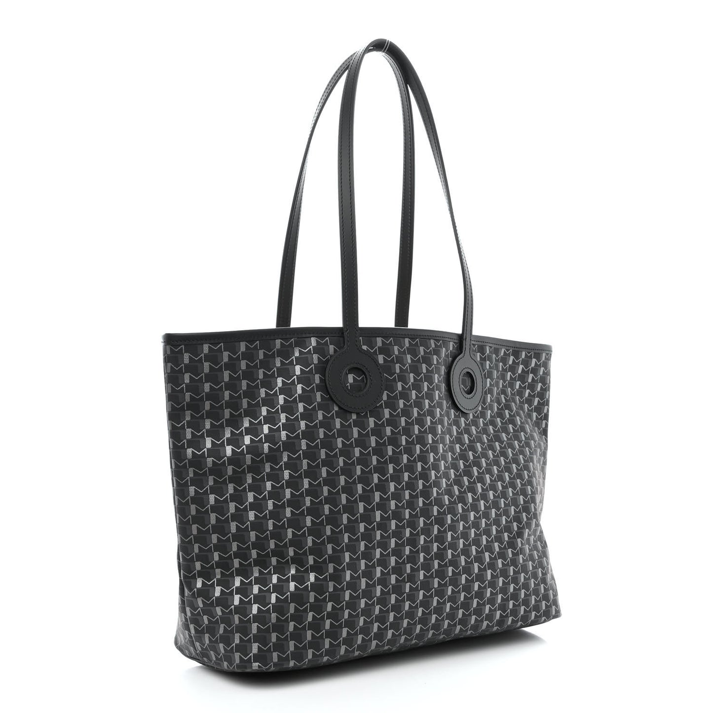 Grained Calfskin Canvas 1920 Oh! Tote Ruban MM Carbon Silver