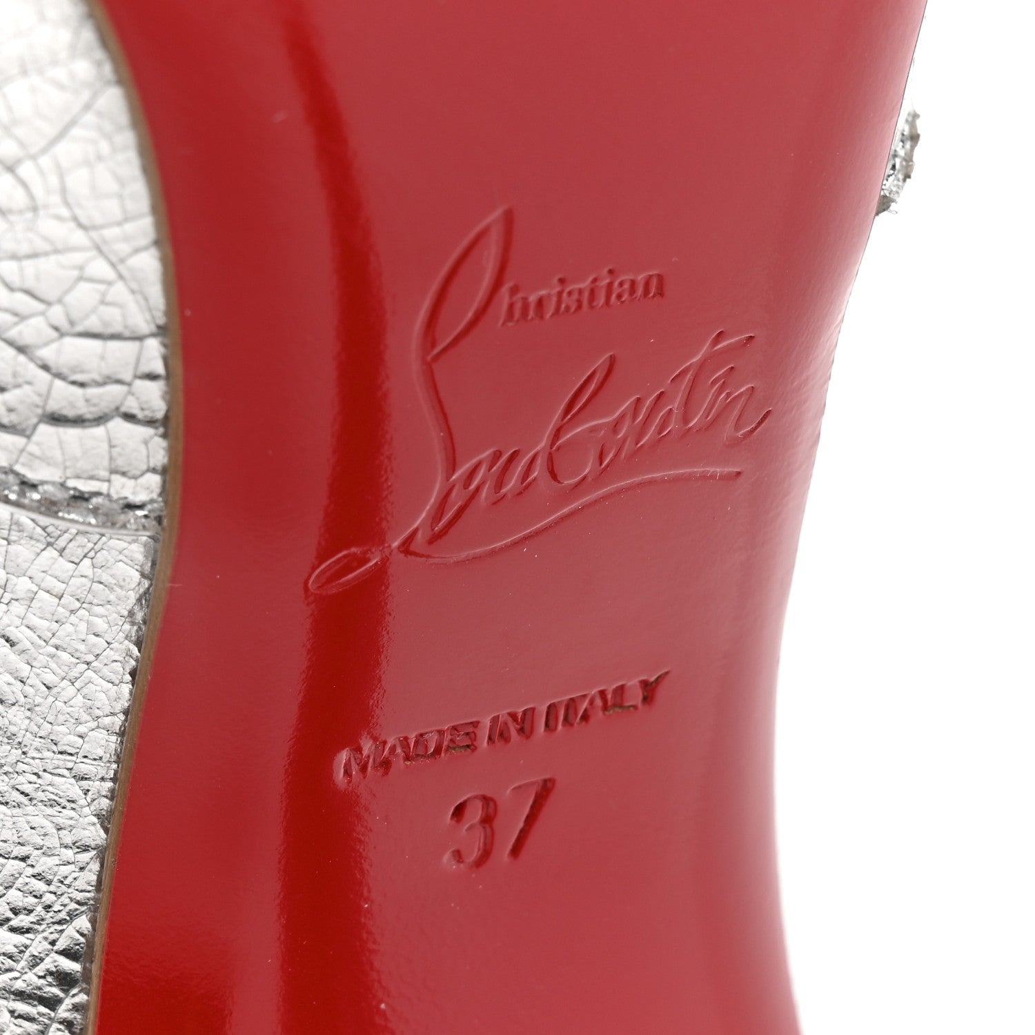Christian Louboutin Metallic Calfskin Bootytiang Western 100 Boots 37 Silver 7 of 8