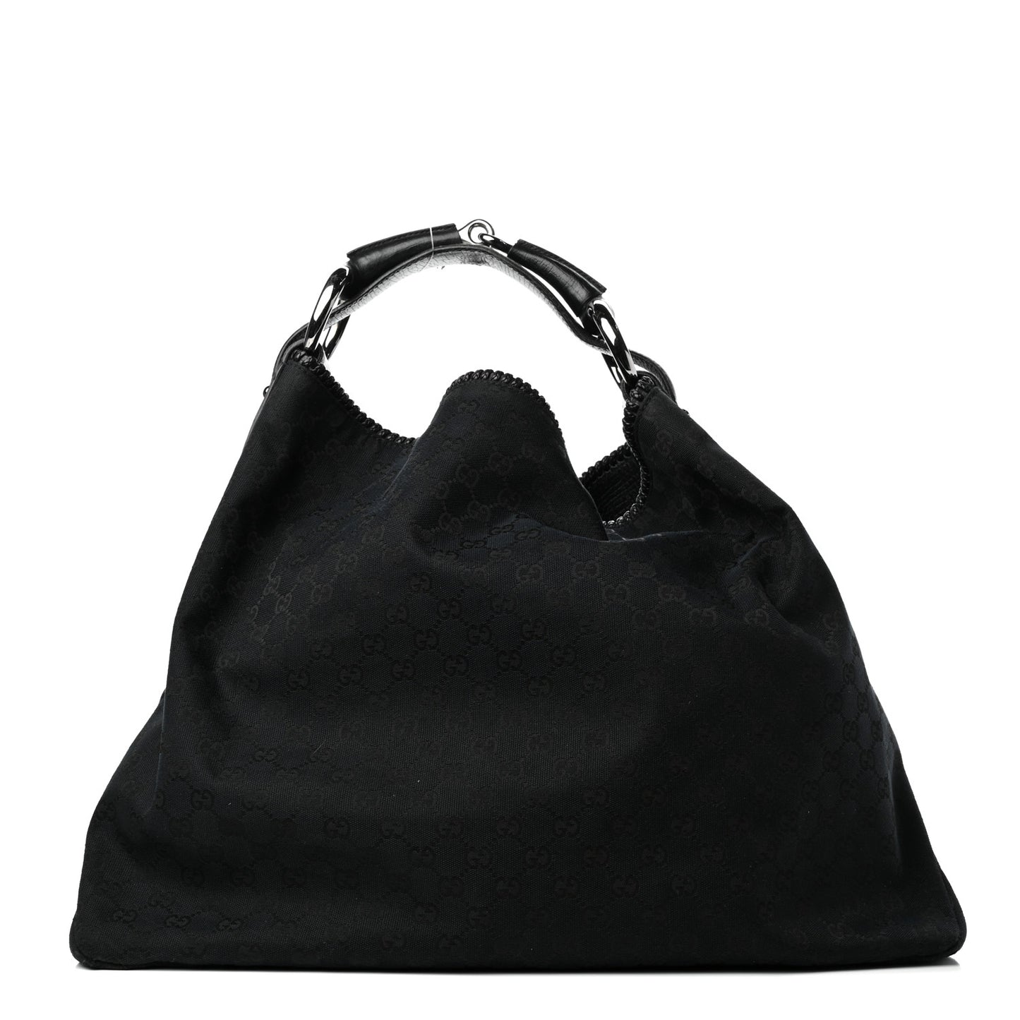 Monogram Large Horsebit Chain Hobo Black