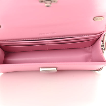 Balenciaga Calfskin Stripe Embossed Gossip Chain Bag XS Candy Pink 5 of 9