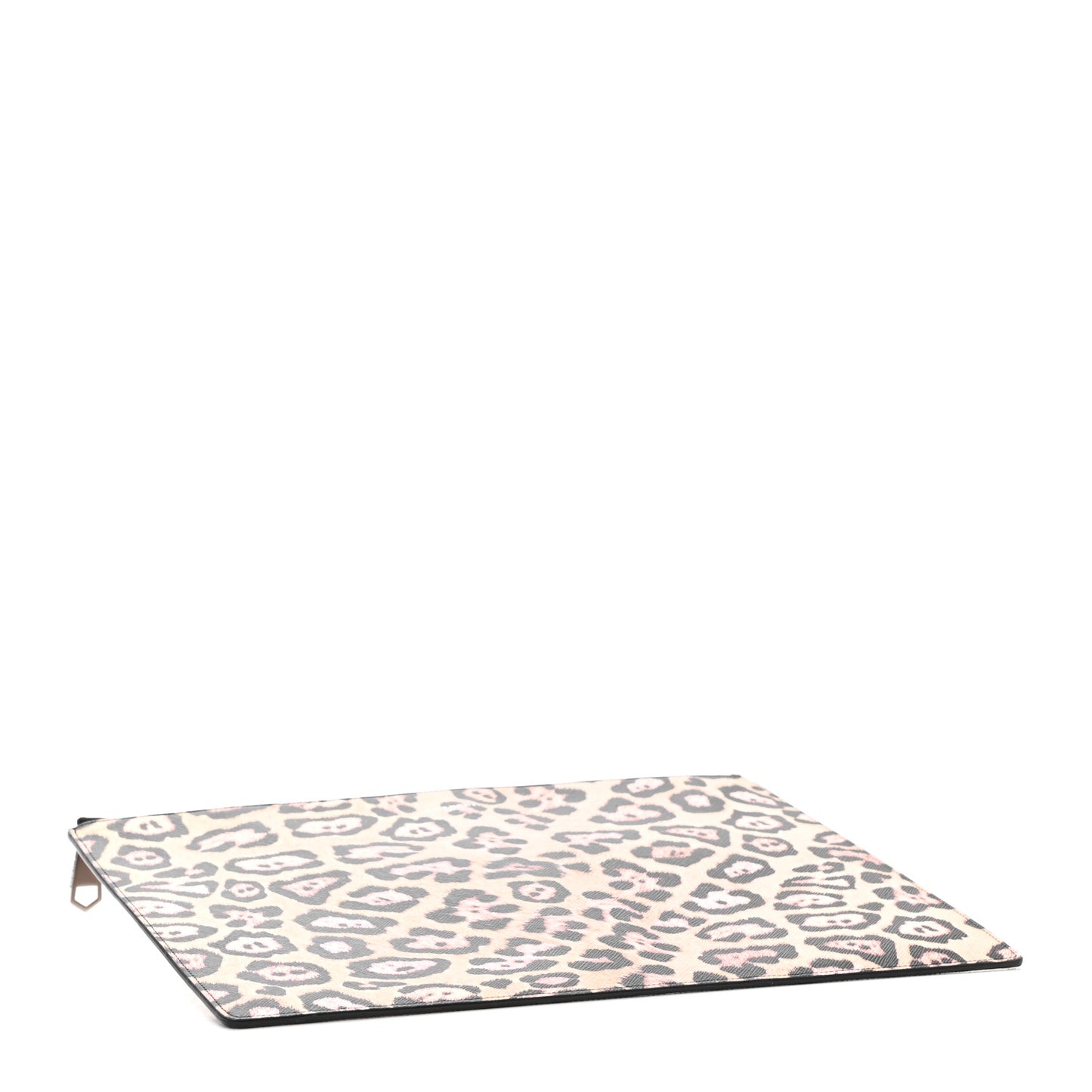 Coated Canvas Jaguar Print Zip Pouch