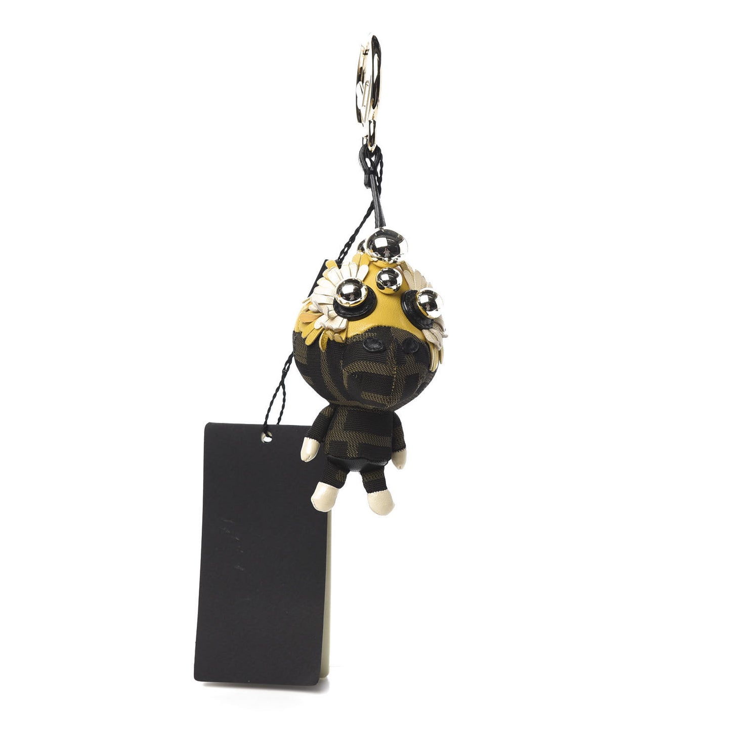 Shiny Nappa Zucca Pearl Fringe F is Fendi Space Monkey Bag Charm Sunflower Burro Tobacco