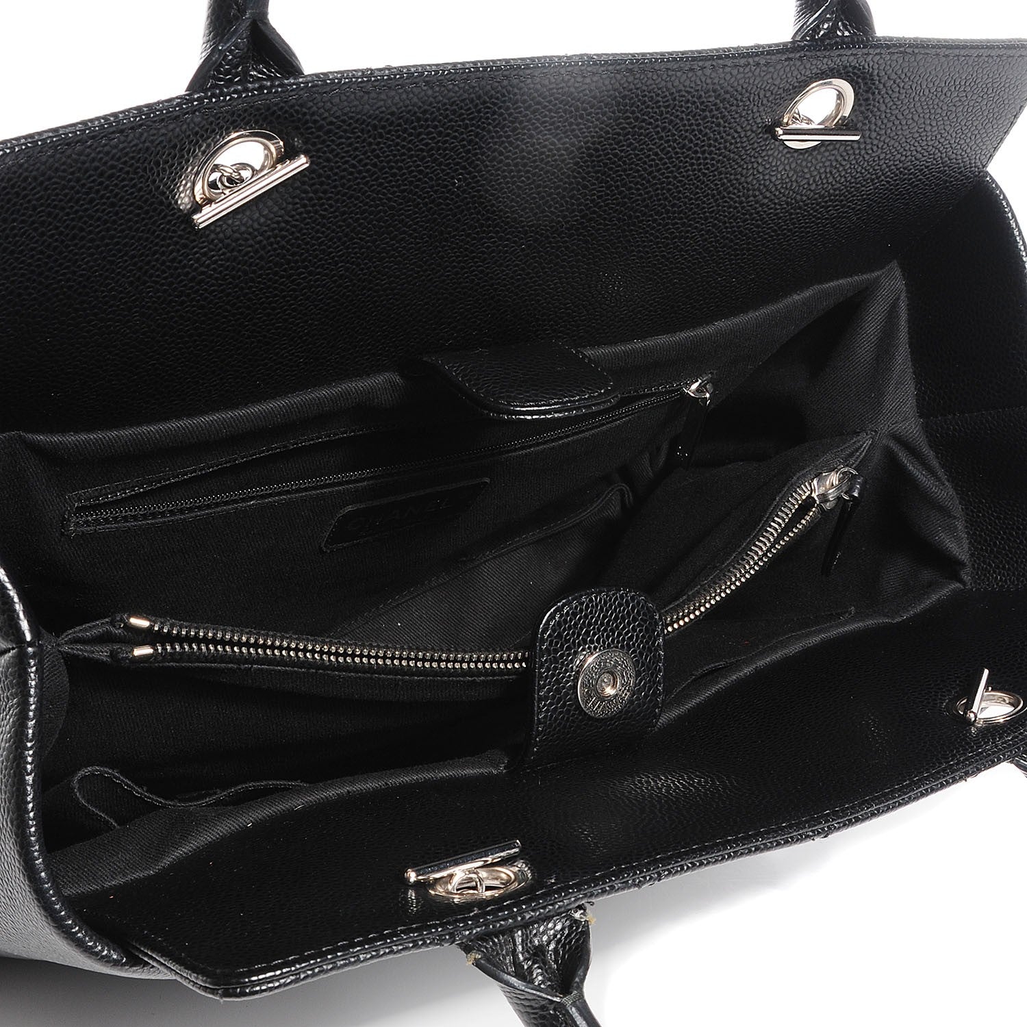 Chanel Soft Caviar CC Medium Top Handle Tote Black 5 of 7
