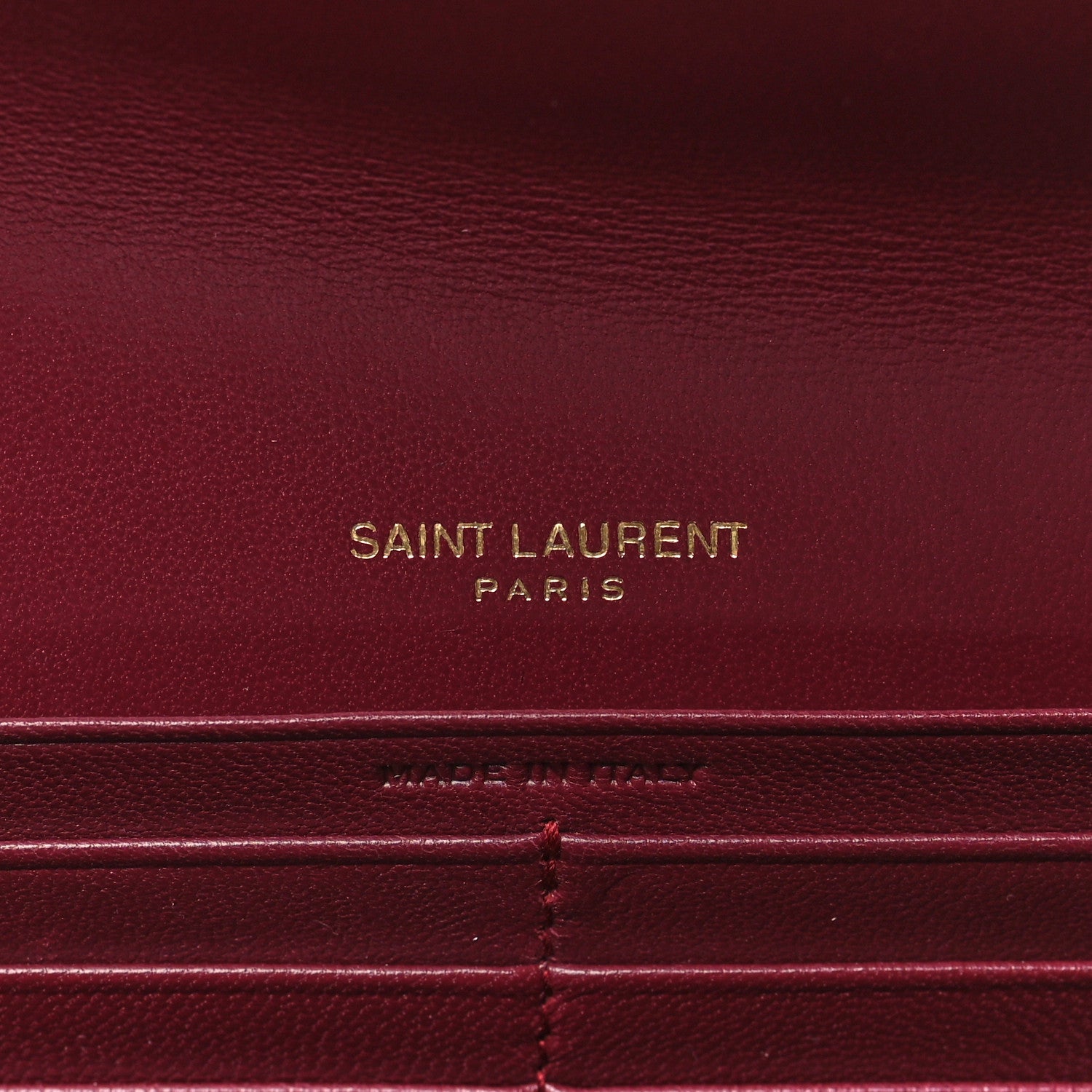 Saint Laurent Calfskin Matelasse Chevron Monogram Flap Wallet Palissandre 6 of 8