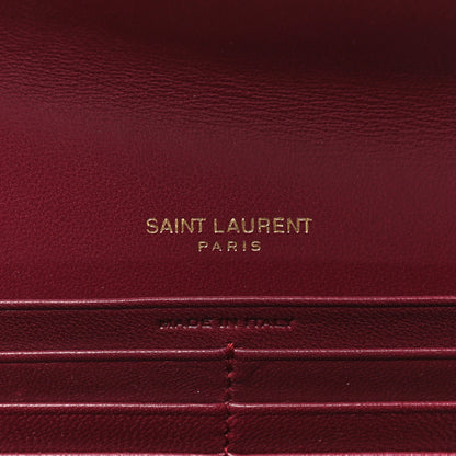Saint Laurent Calfskin Matelasse Chevron Monogram Flap Wallet Palissandre 6 of 8
