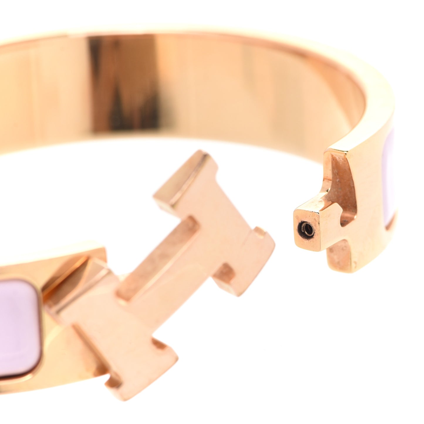 Enamel Narrow Clic Clac H Bracelet PM Rose Dragee