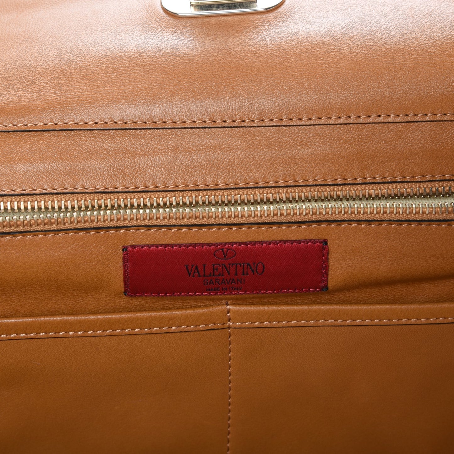 Vitello Medium Rockstud Tote Light Brown