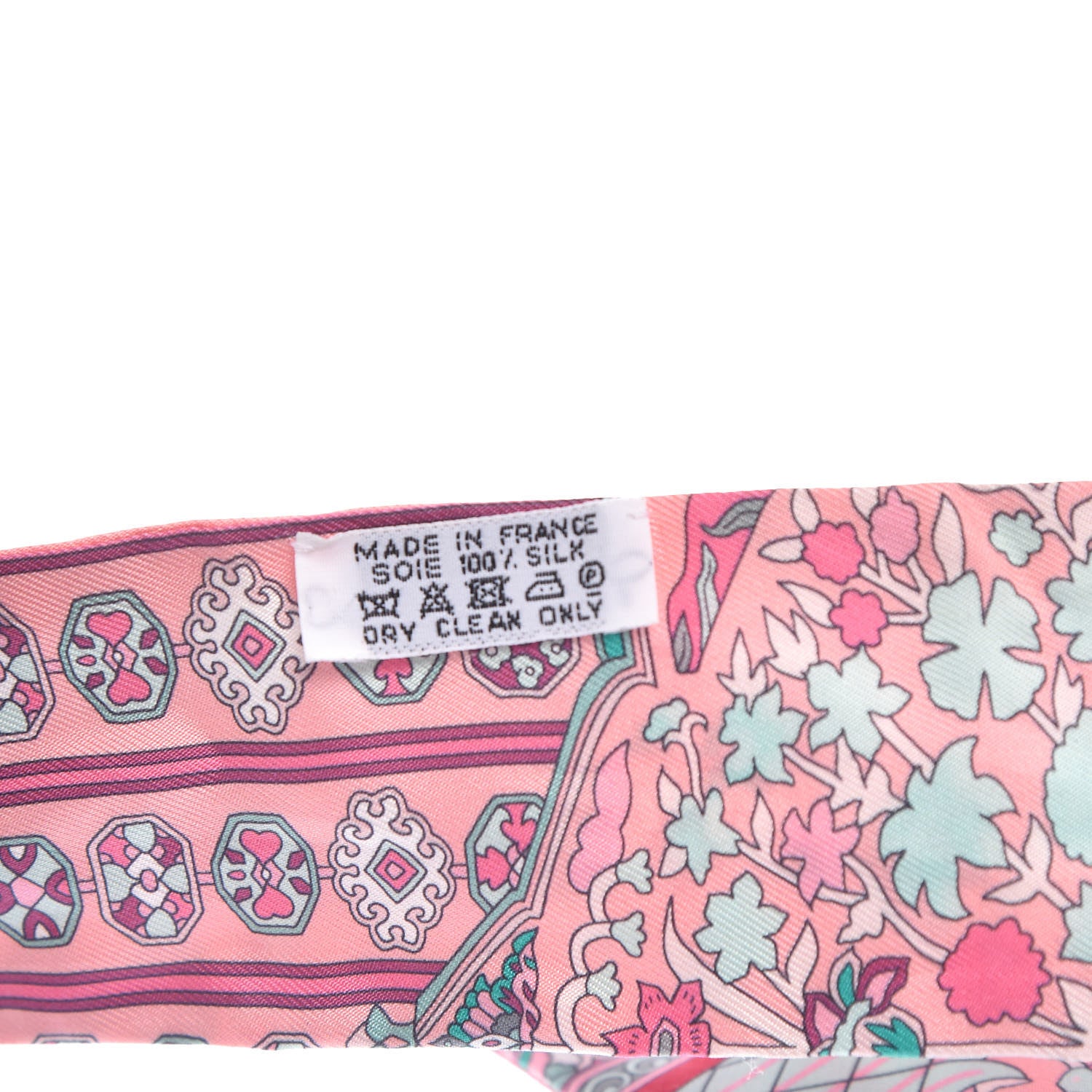 Hermes Silk Tapis Persans Twilly Rose Vert De Eau Creme 3 of 5