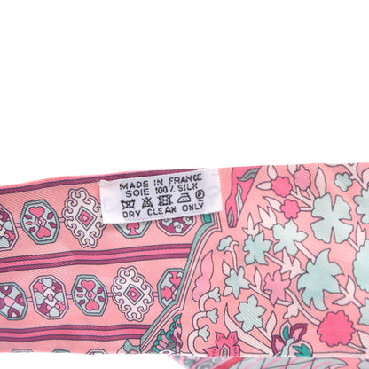 Hermes Silk Tapis Persans Twilly Rose Vert De Eau Creme 3 of 5