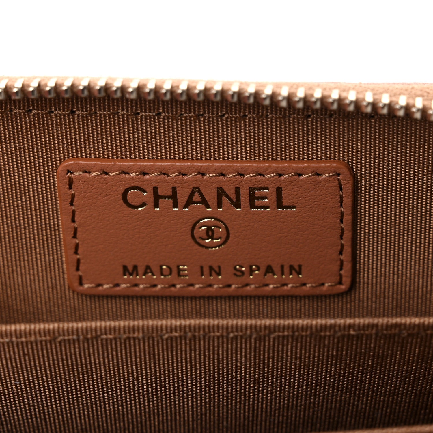 Chanel Lambskin Quilted Chanel 19 Zip Around Coin Purse Wallet Brown 5 of 9