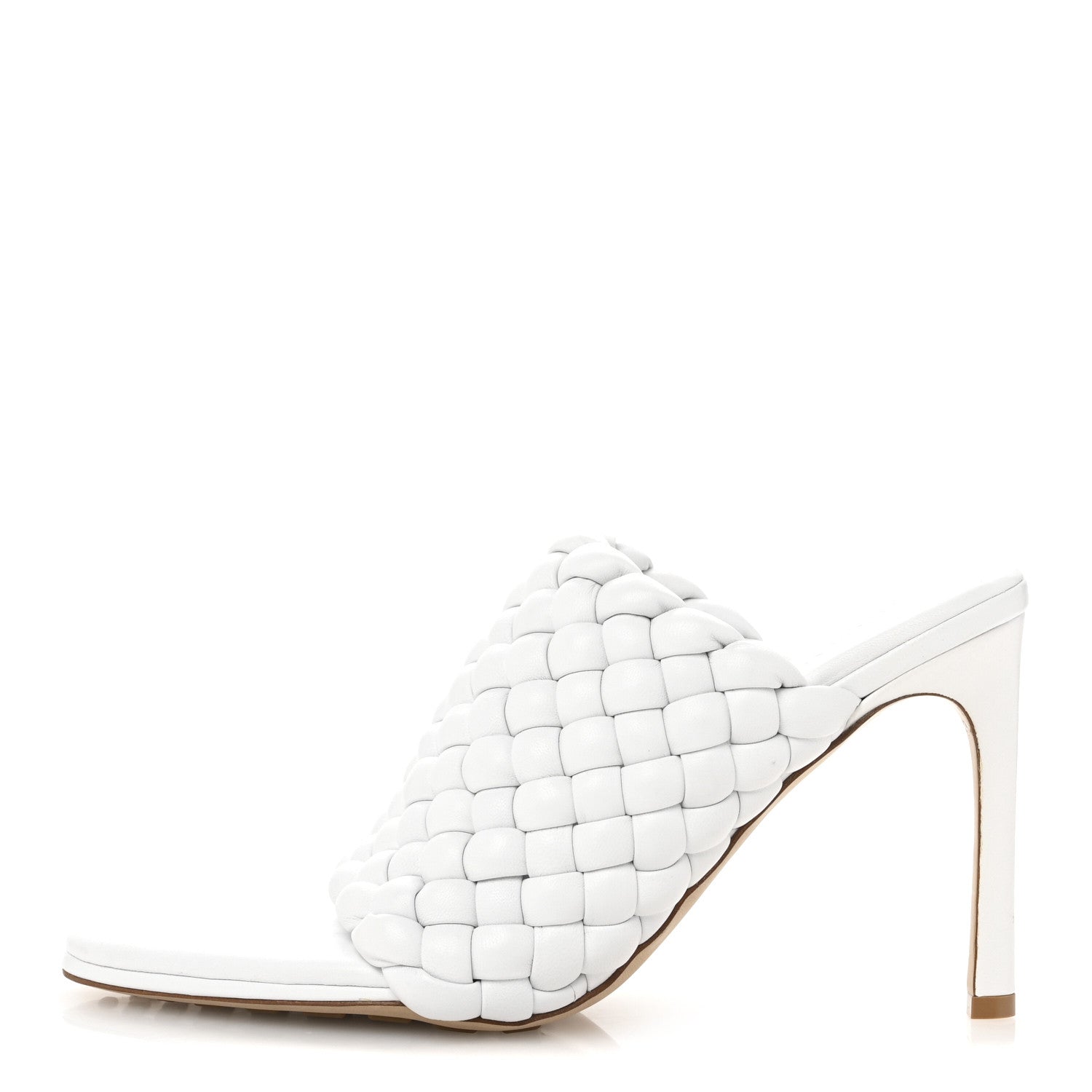 Bottega Veneta Nappa Padded Intreccio The Curve Sandals 39.5 Optic White 1 of 9