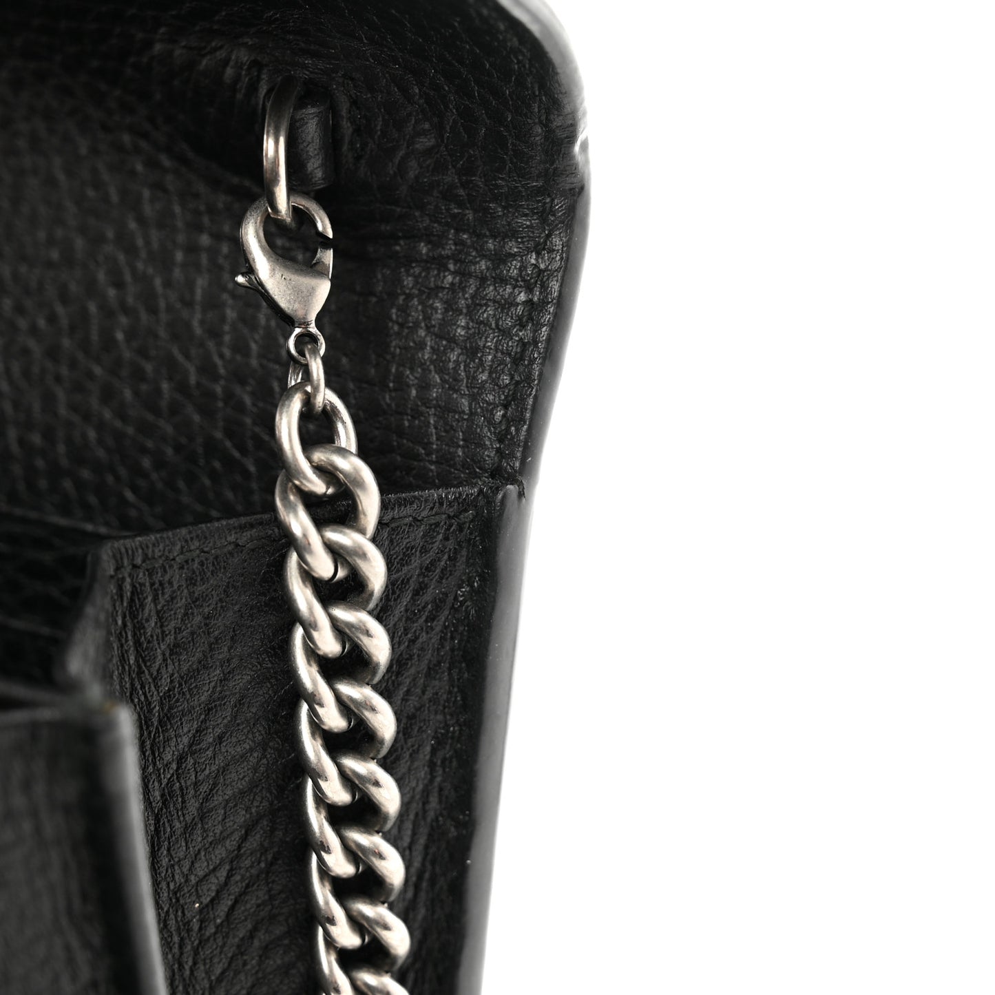 Calfskin Mini Dionysus Chain Wallet Black