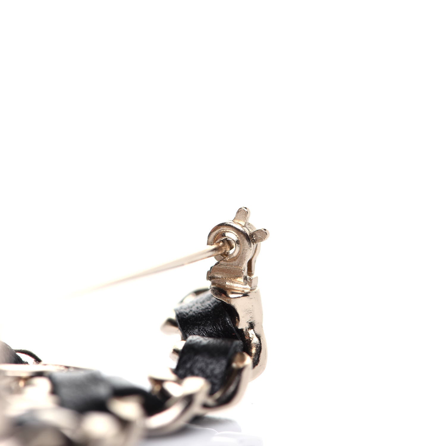Chanel Lambskin Chain CC Brooch Black Gold 5 of 7