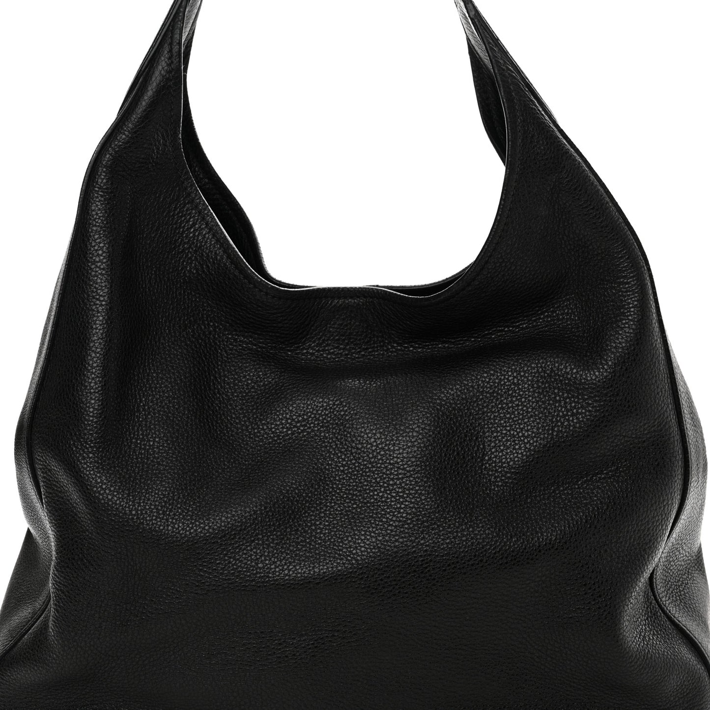 Vitello Daino Medium Pocket Hobo Bag Black