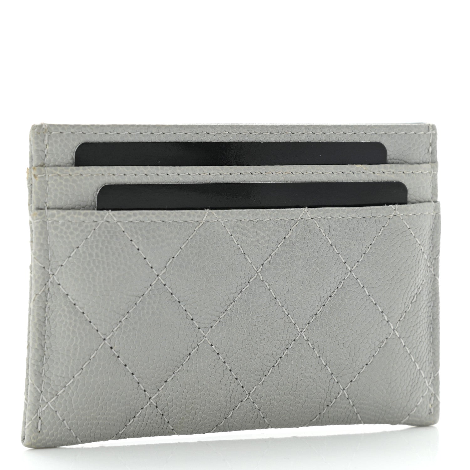 Chanel Caviar Quilted Boy Card Holder Grey 3 of 11