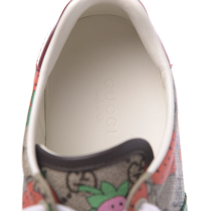 Gucci GG Supreme Monogram Strawberry Web Womens Ace Sneakers 36.5 Beige Multicolor Red Green 8 of 12
