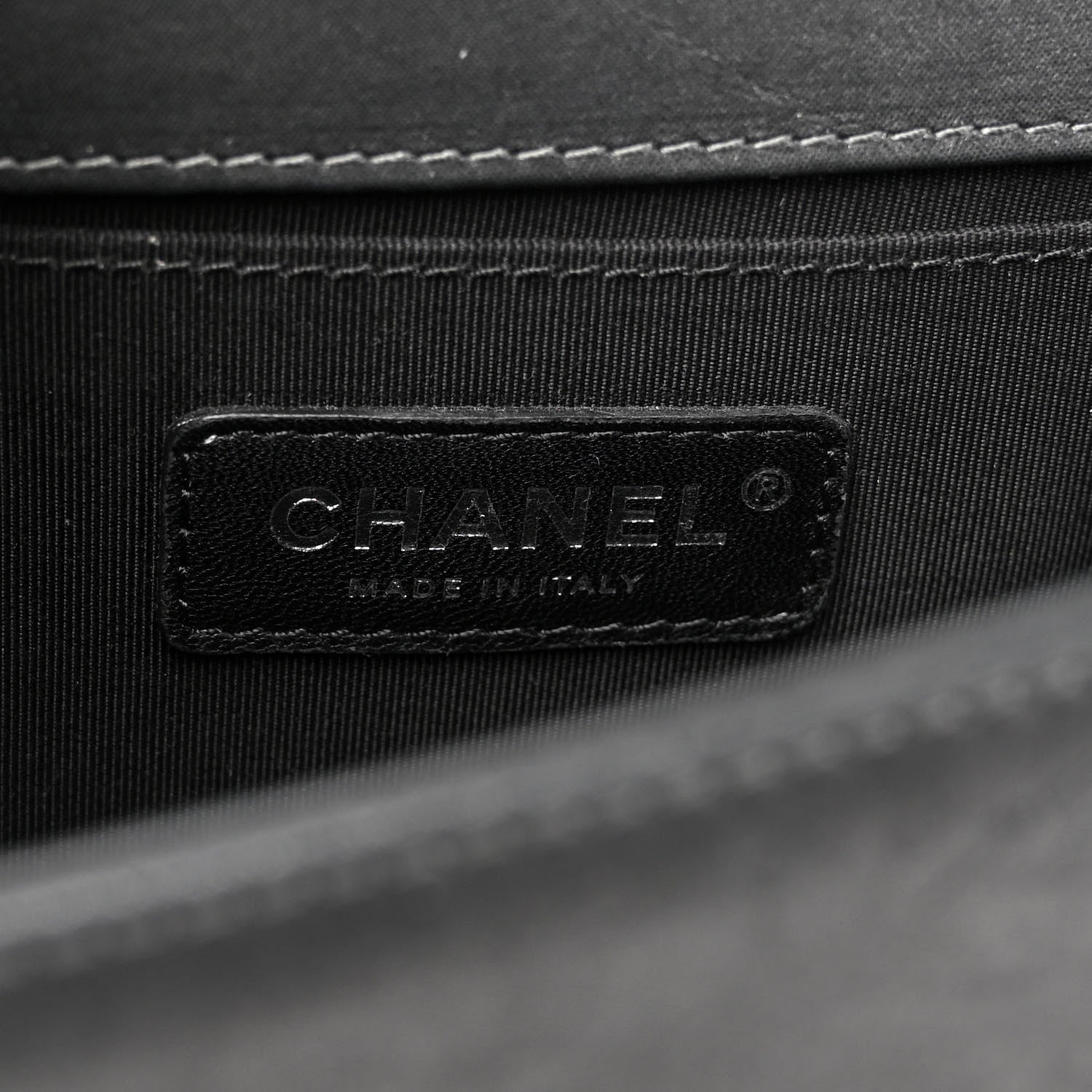 Chanel Iridescent Calfskin Embellished Double Stitch Medium Boy Flap Charcoal 6 of 16