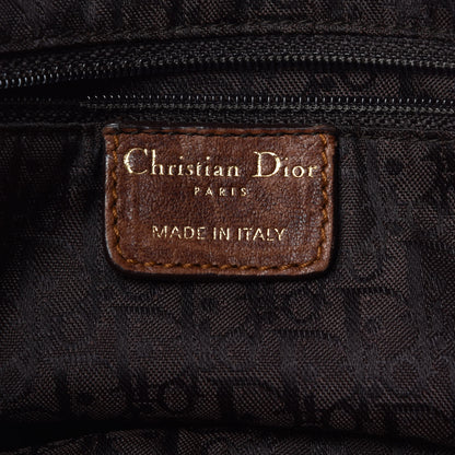 Christian Dior Lambskin Cannage Drawstring Bag Brown 6 of 10
