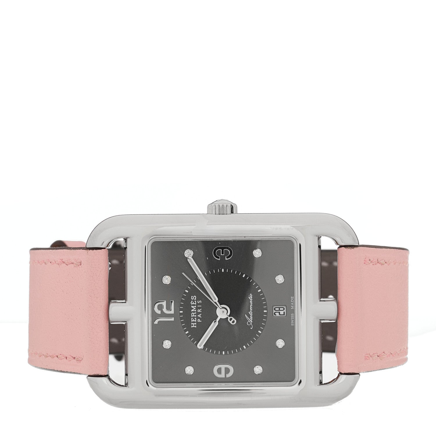 Hermes Stainless Steel Swift Diamond 29mm Cape Cod Automatic Watch Rose Sakura 2 of 5