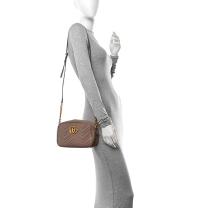 Gucci Calfskin Matelasse Small GG Marmont Chain Shoulder Bag Porcelain Rose 2 of 13