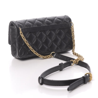 Chanel Aged Calfskin Quilted 2.55 Reissue Chain Waist Bag Black 3 of 11