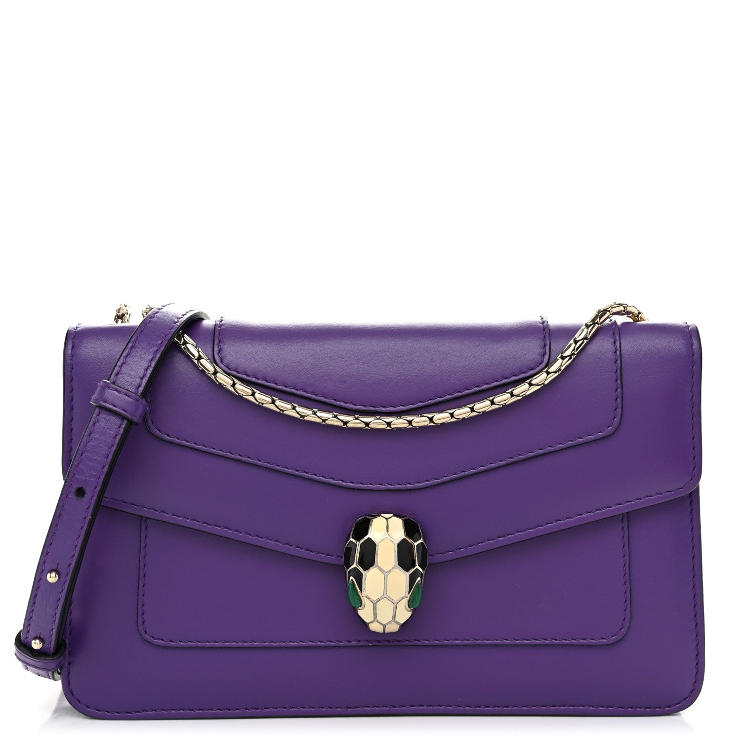 Bulgari Calfskin Serpenti Forever Shoulder Bag Purple 1 of 10