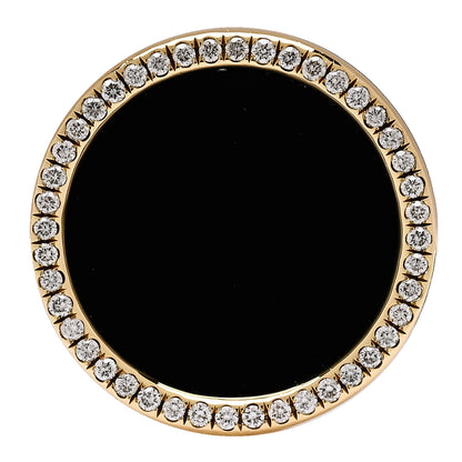 David Yurman 18K Yellow Gold Diamond Black Onyx 21mm DY Elements Ring 52 6 1 of 6