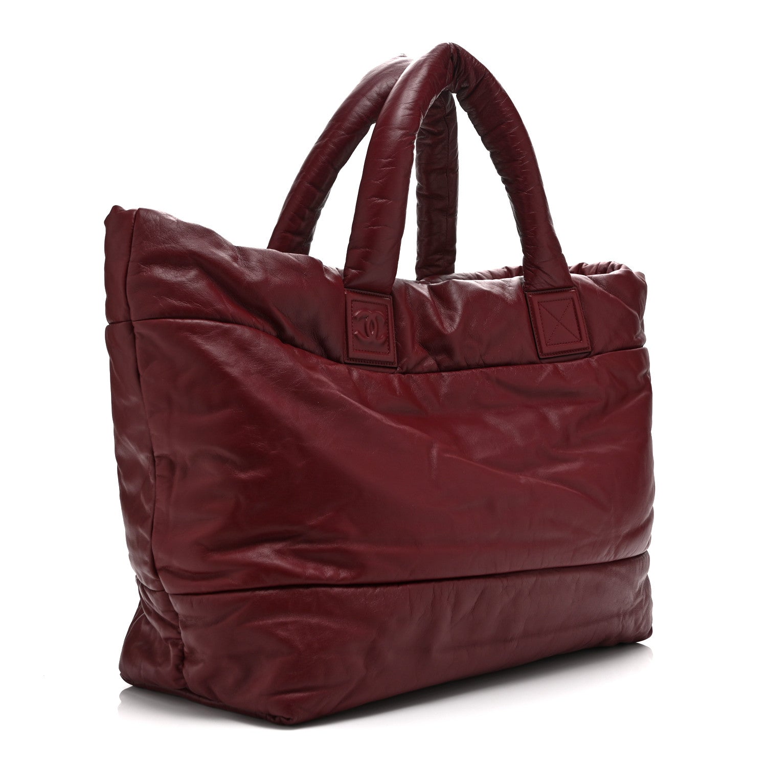 Chanel Lambskin Quilted Extra Large Coco Cocoon Reversible Tote Burgundy 3 of 10