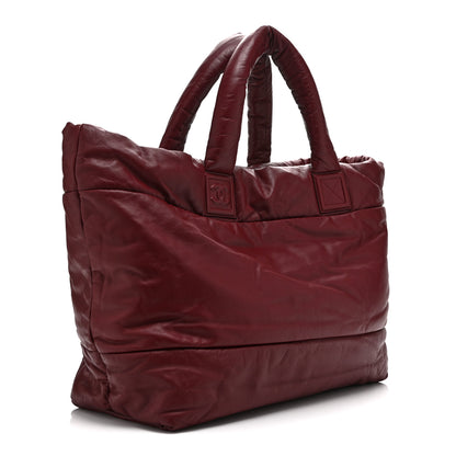 Chanel Lambskin Quilted Extra Large Coco Cocoon Reversible Tote Burgundy 3 of 10