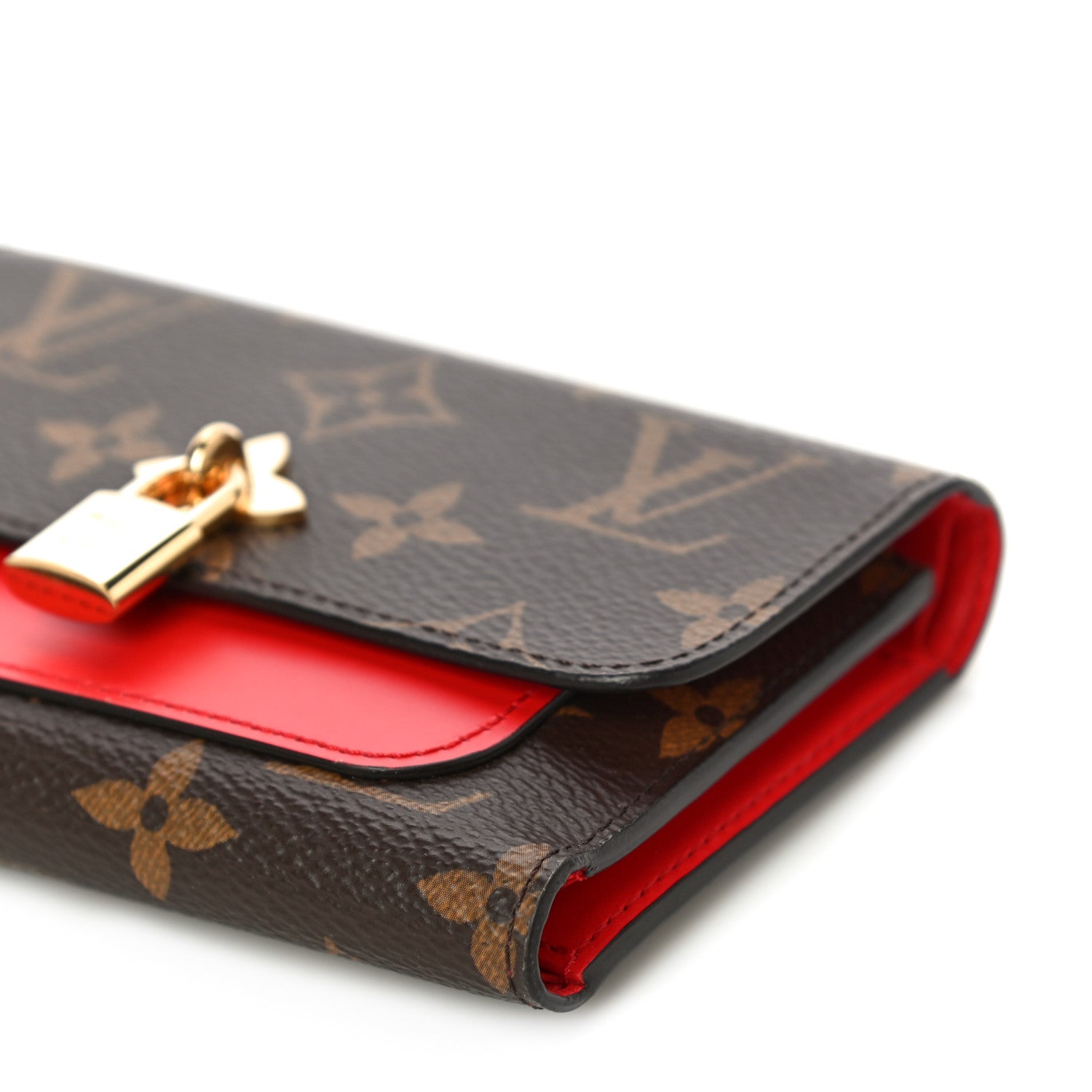 Louis Vuitton Monogram Flower Lock Compact Wallet Coquelicot 9 of 9