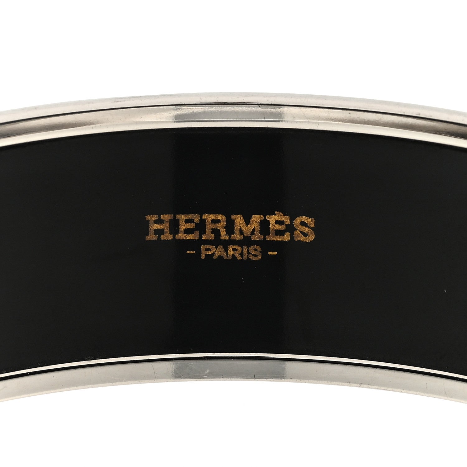 Hermes Enamel Printed Wide Grand Apparat Bracelet Black 4 of 4