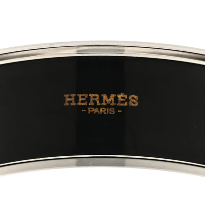 Hermes Enamel Printed Wide Grand Apparat Bracelet Black 4 of 4