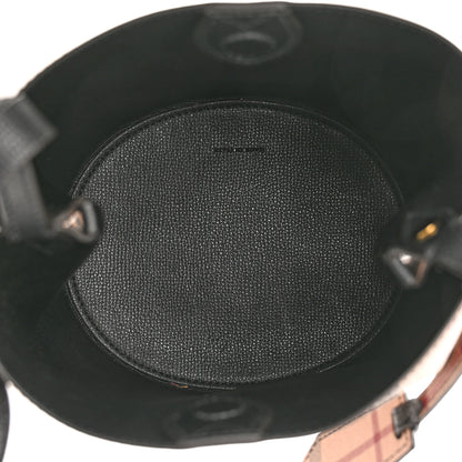 Burberry Haymarket Check Colours Small Lorne Bucket Crossbody Black 5 of 10