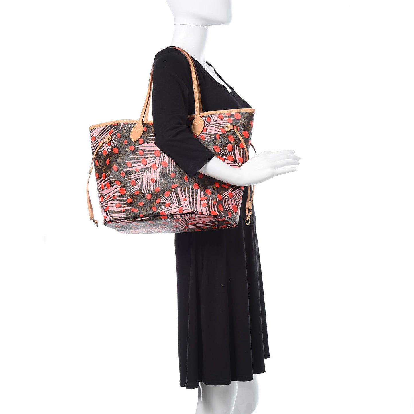 Monogram Jungle Dots Neo Neverfull MM Sugar Pink Poppy